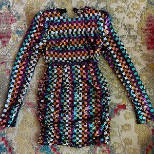 Sequin multicolor cocktail dress
